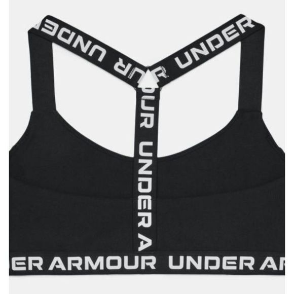 Under Armour 1366986 Womens Sz Small Black/White Wordmark Strappy Low Sports Bra - Picture 4 of 4